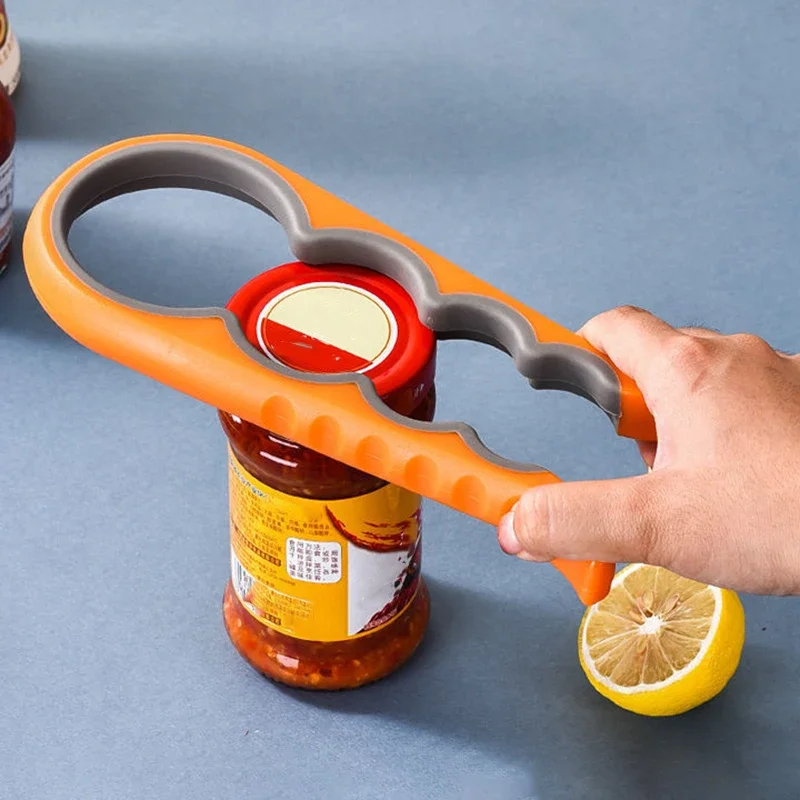 Multifunctional 4-in-1 Kitchen Tool Jar Gripper Lid Opener Can Opener Bottle Opener - Easy to Use Home Essential - Image 2
