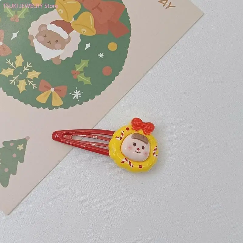 62KE 1pc/8PCS Christmas Theme Hair Clip Ponytail Bangs Sweet Girls Lovely Hair Clip
