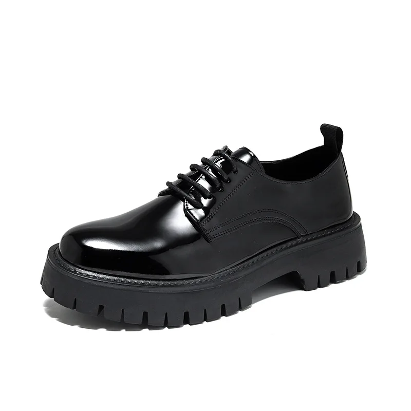 men casual business office formal dress shoes black stylish patent leather oxfords shoe platform sneakers gentleman footwear man - Image 10