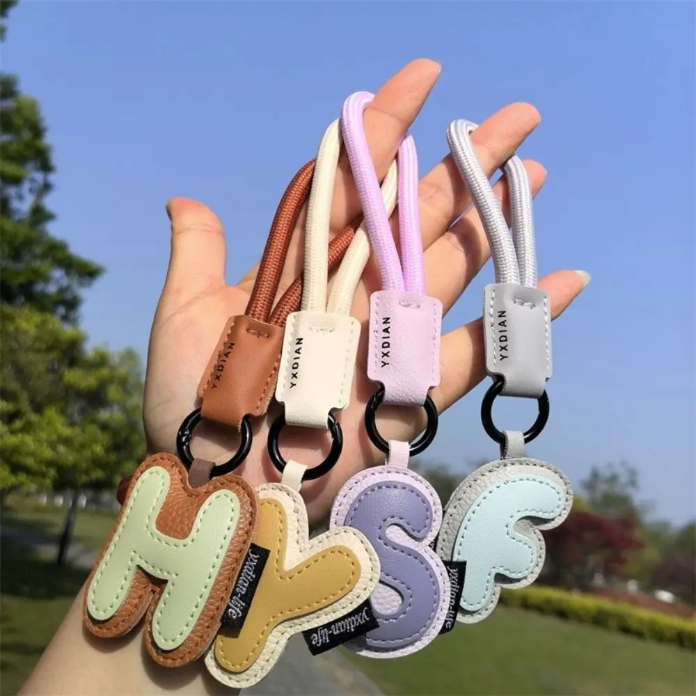 Sweet 26 Letter Keychain PU Leather Bag Hanging Charms Alphabet Key Holder Ornaments Car Keyring Lucky Letter Pendant Friend - Image 3